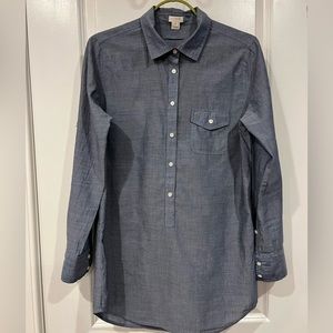 J.Crew 100% Cotton Chambray Popover